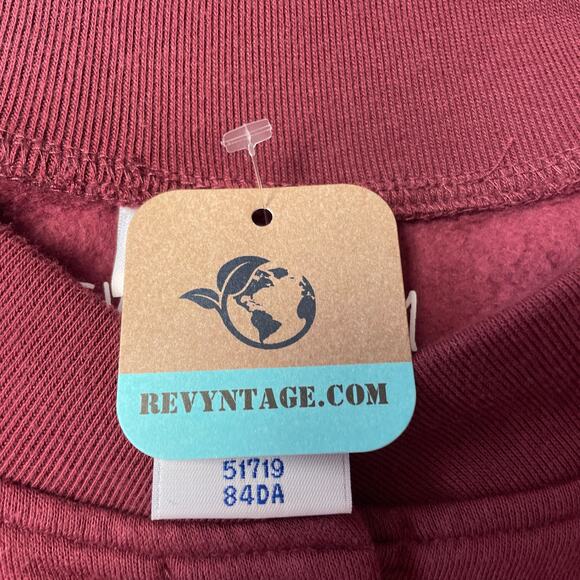 Hand Printed Medium Upcycled Rustic Woody Pine Cone Long Sleeve Snap Sweatshirt - Picture 5 of 5